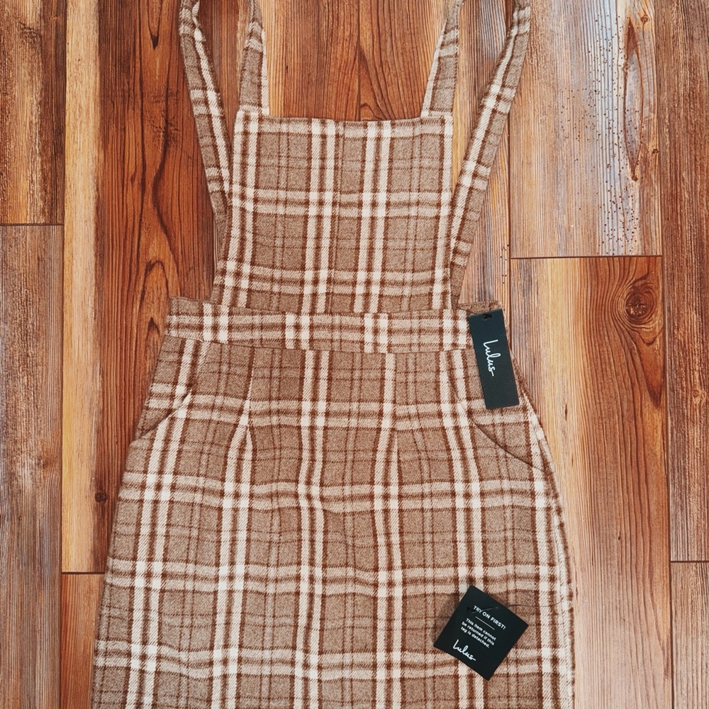 Lulu's Brown Plaid Dress